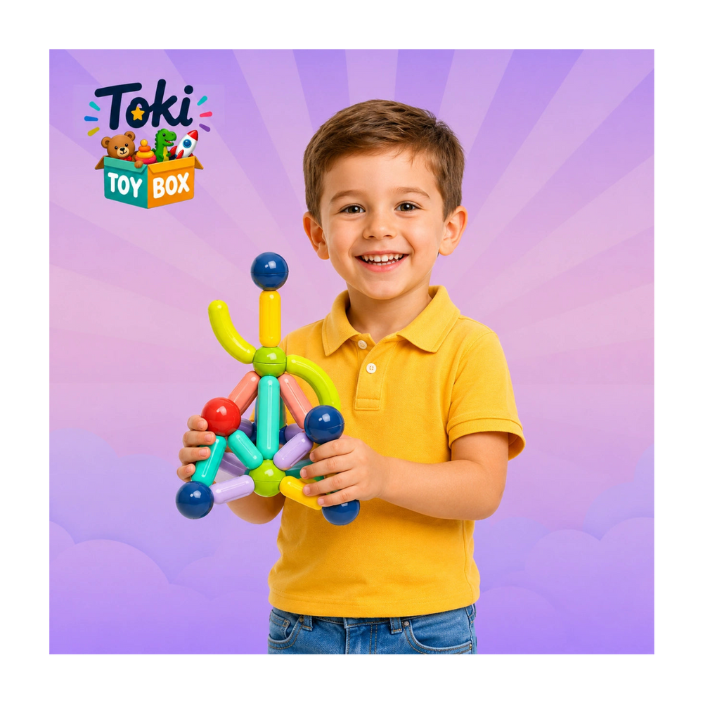 Magnetic Building Sticks – STEM Toy for Kids - Toki Toy Box