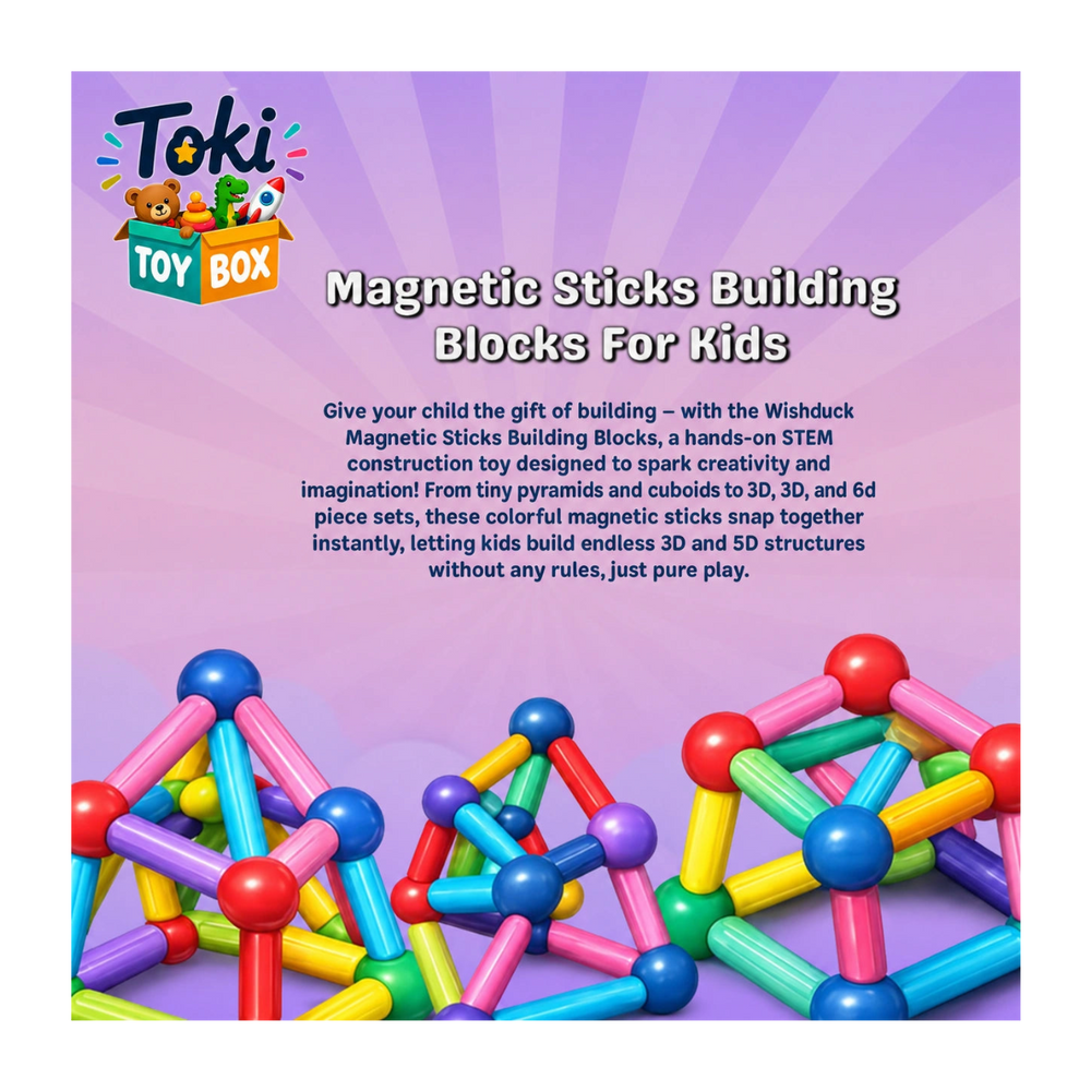 Magnetic Building Sticks – STEM Toy for Kids - Toki Toy Box