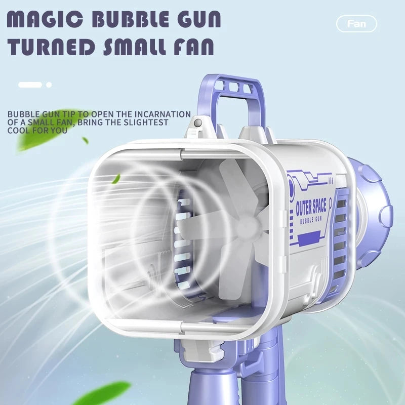 64-Hole Bubble Blaster – Electric Auto Bubble Gun for Kids – Detail | Toki Toy Box