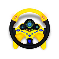 Electronic Toy Steering Wheel – Features light simulation, driving sounds, music, and educational fun.