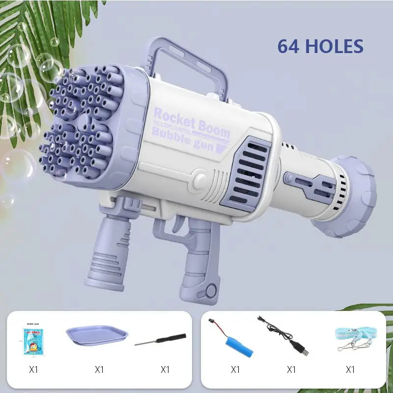 64-Hole Bubble Blaster – Electric Auto Bubble Gun for Kids – View 16 | Toki Toy Box