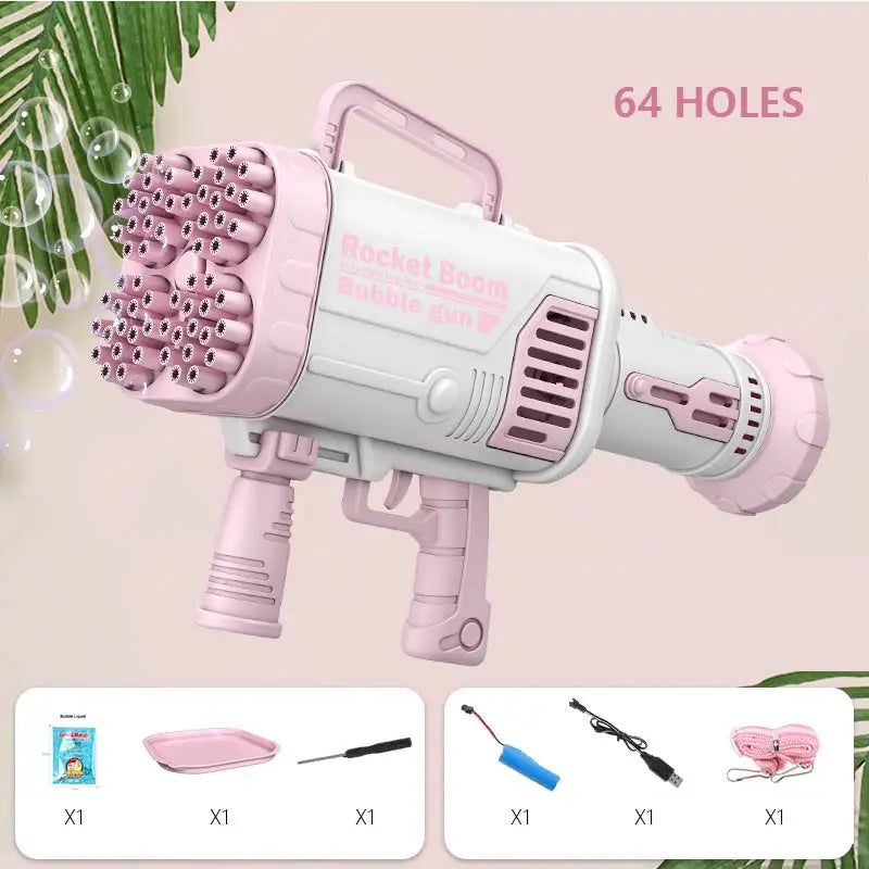 64-Hole Bubble Blaster – Electric Auto Bubble Gun for Kids – Packaging | Toki Toy Box