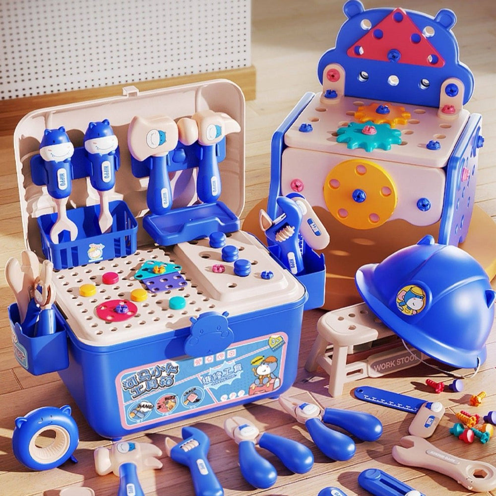Mighty Makers Workstation – Kids DIY Builder Playset – Side View | Toki Toy Box
