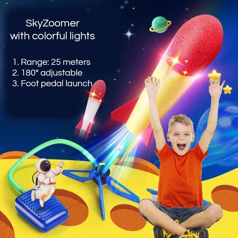 SkyZoomer Rocket Launcher Toy – Soaring Fun for Kids – Side View | Toki Toy Box