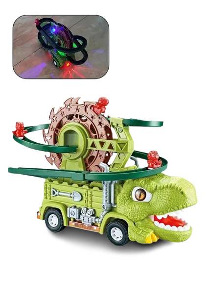 Dinosaur Track Car Toy – Light & Music Triceratops Climber