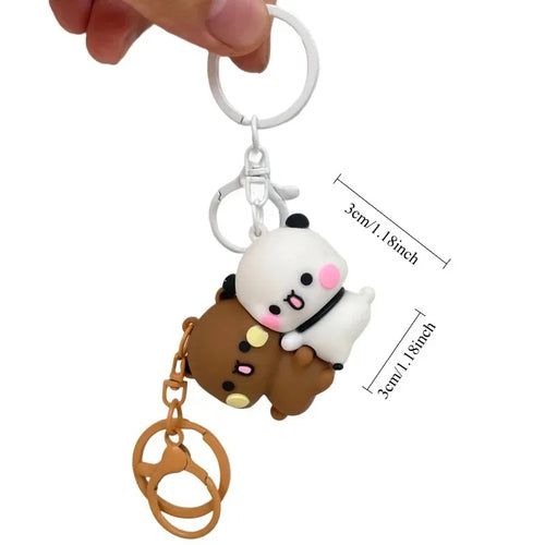 Magnetic Panda Couple Keychain – Cute Backpack Charm - Toki Toy Box