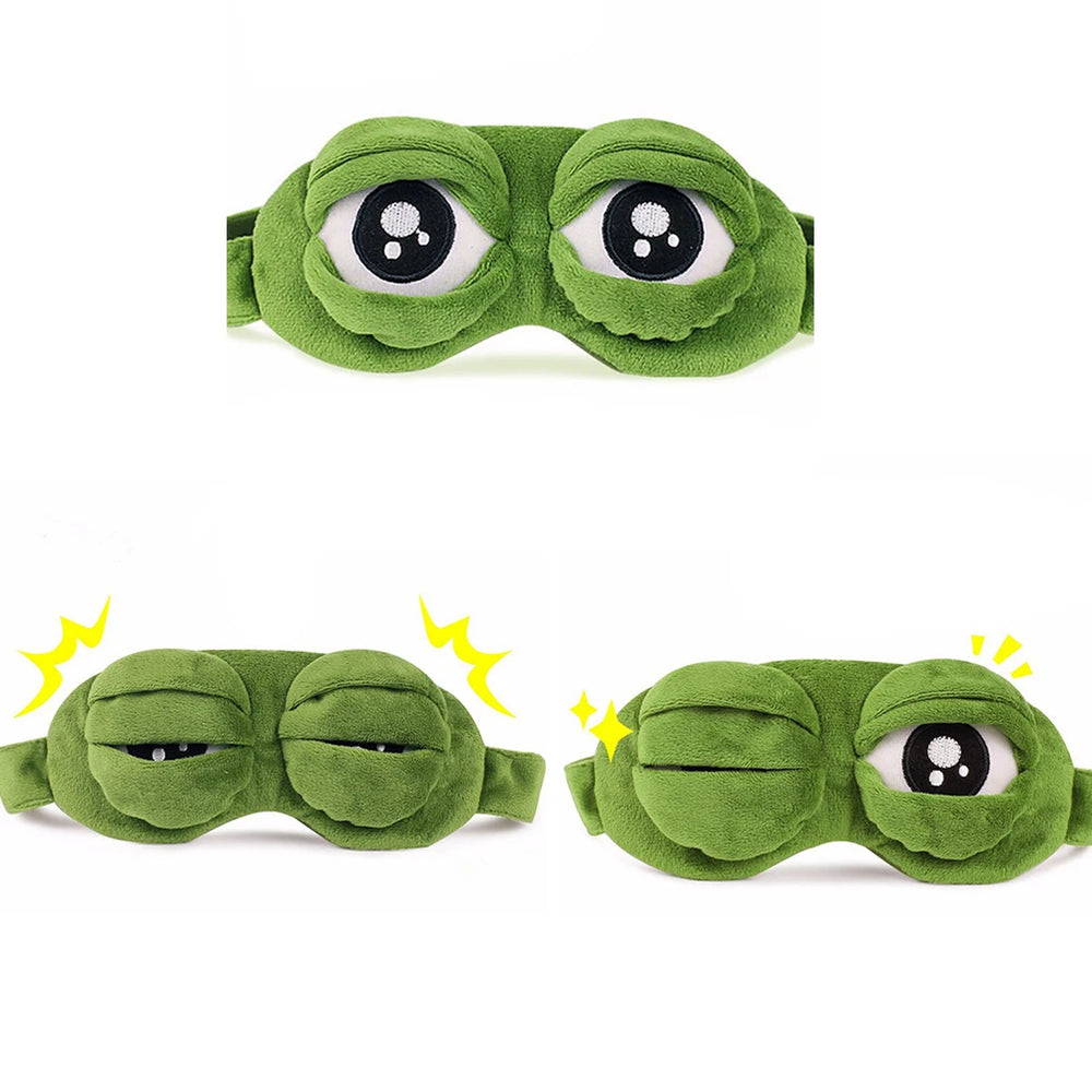 Frog Sleep Mask – 3D Puffy Eyes Detail | Toki Toy Box