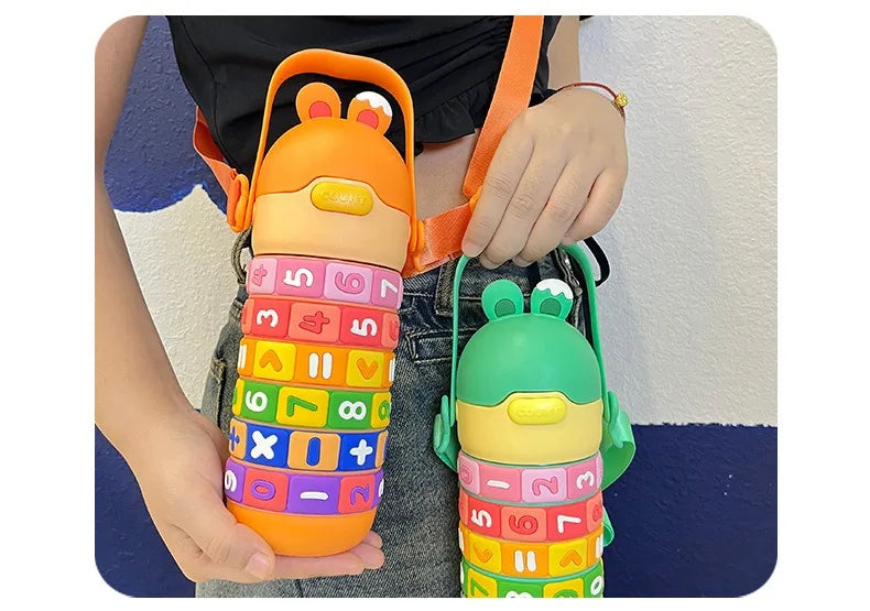 Kids Thermal Water Bottle – Digital Puzzle Straw Cup - Toki Toy Box