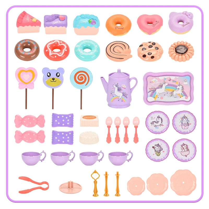 44-Piece Pretend Tea Party Set – Creative Play Kitchen Toy