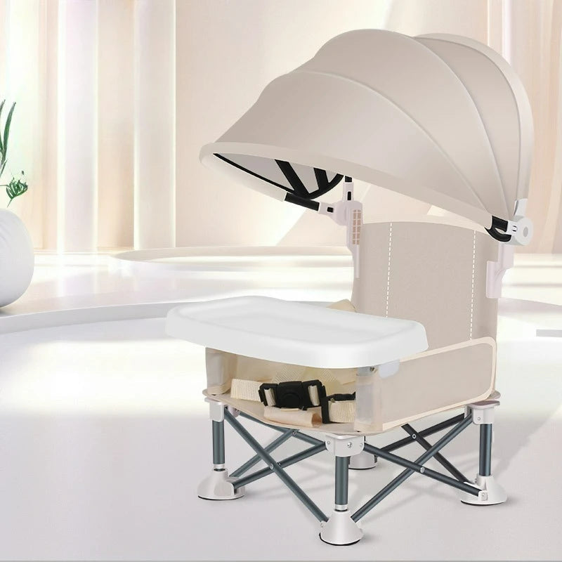 Portable Baby Camping High Chair with Sunshade Tent