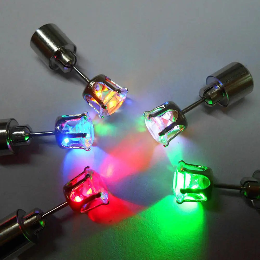 Glow Crown LED Stud Earrings Set – Party Style Pack – In Use | Toki Toy Box