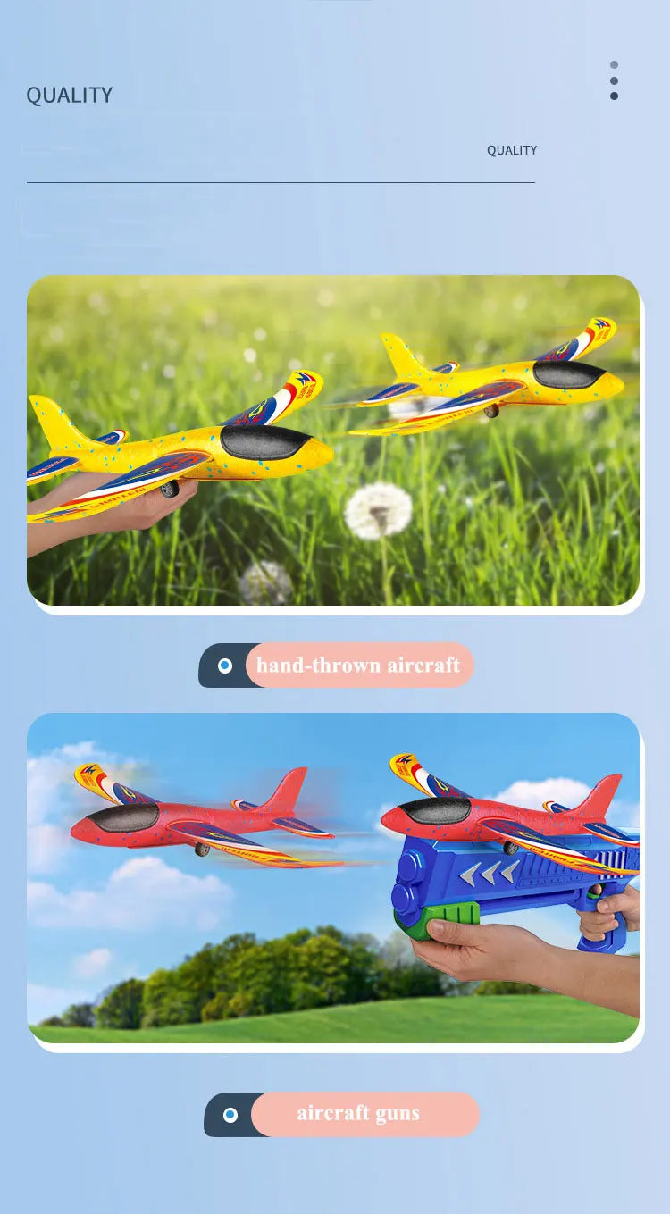 Foam Plane Launcher Set – Long Range Outdoor Fun for Kids