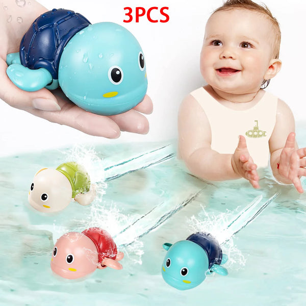Wind-Up Swimming Turtle Bath Toys – 3 Pack for Kids