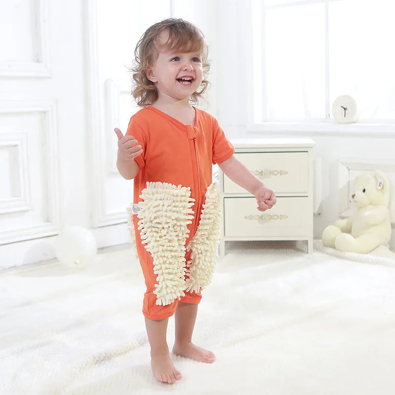 Baby Crawling Mop Romper for Active Little Explorers