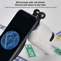 Mini Pocket Microscope Kit – 60–120x Handheld Microscope with LED Light (Battery Powered)