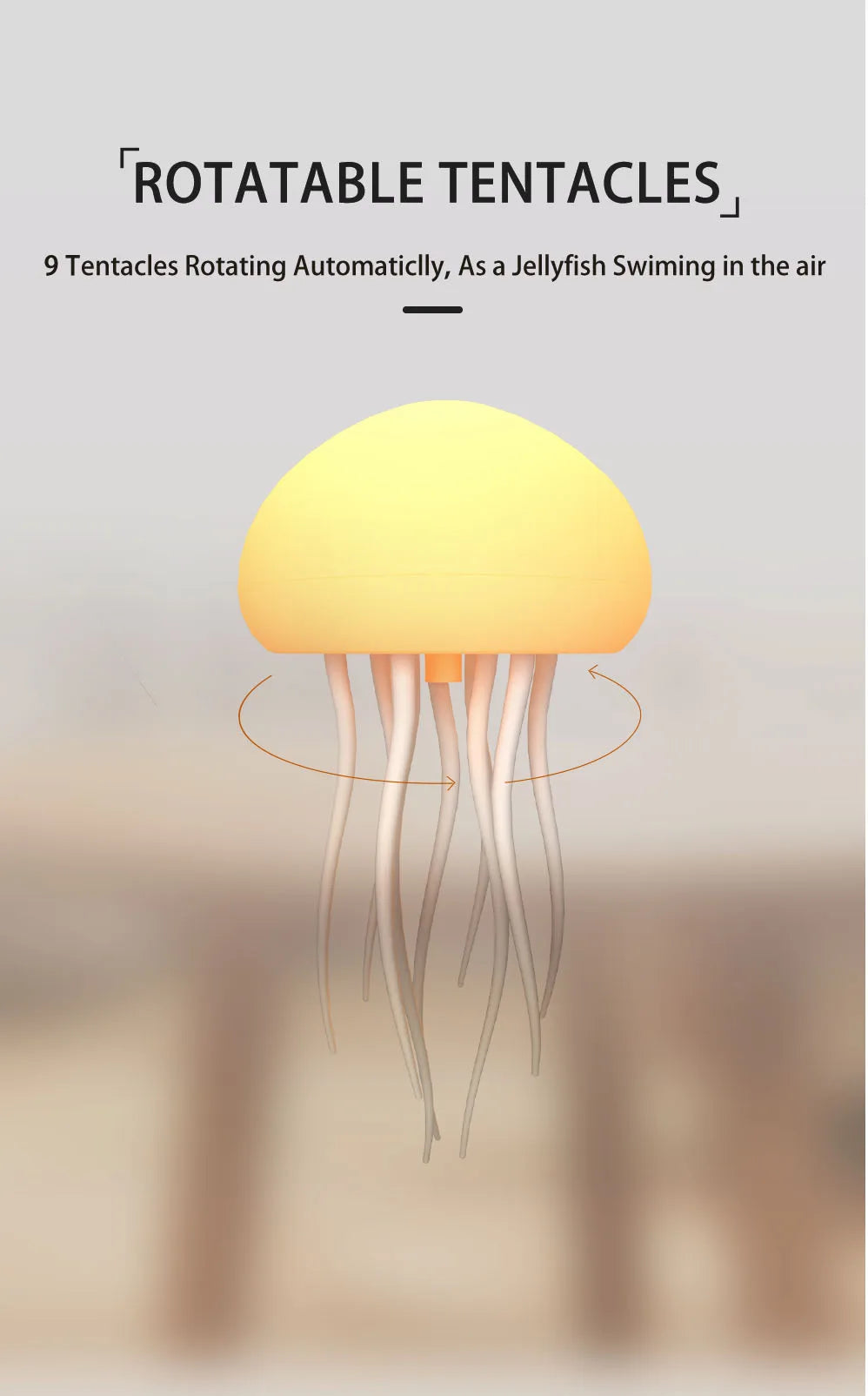 RGB Jellyfish Night Lamp – Voice Control Glow – Color Options | Toki Toy Box