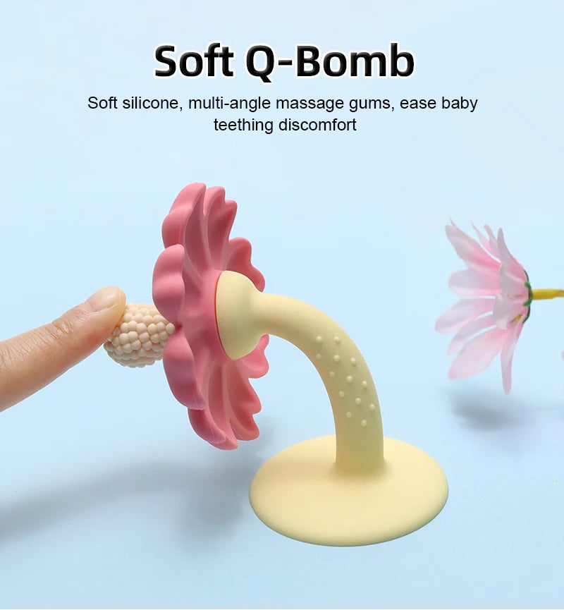 Baby Silicone Flower Teether – BPA-Free Infant Chew Toy - Toki Toy Box