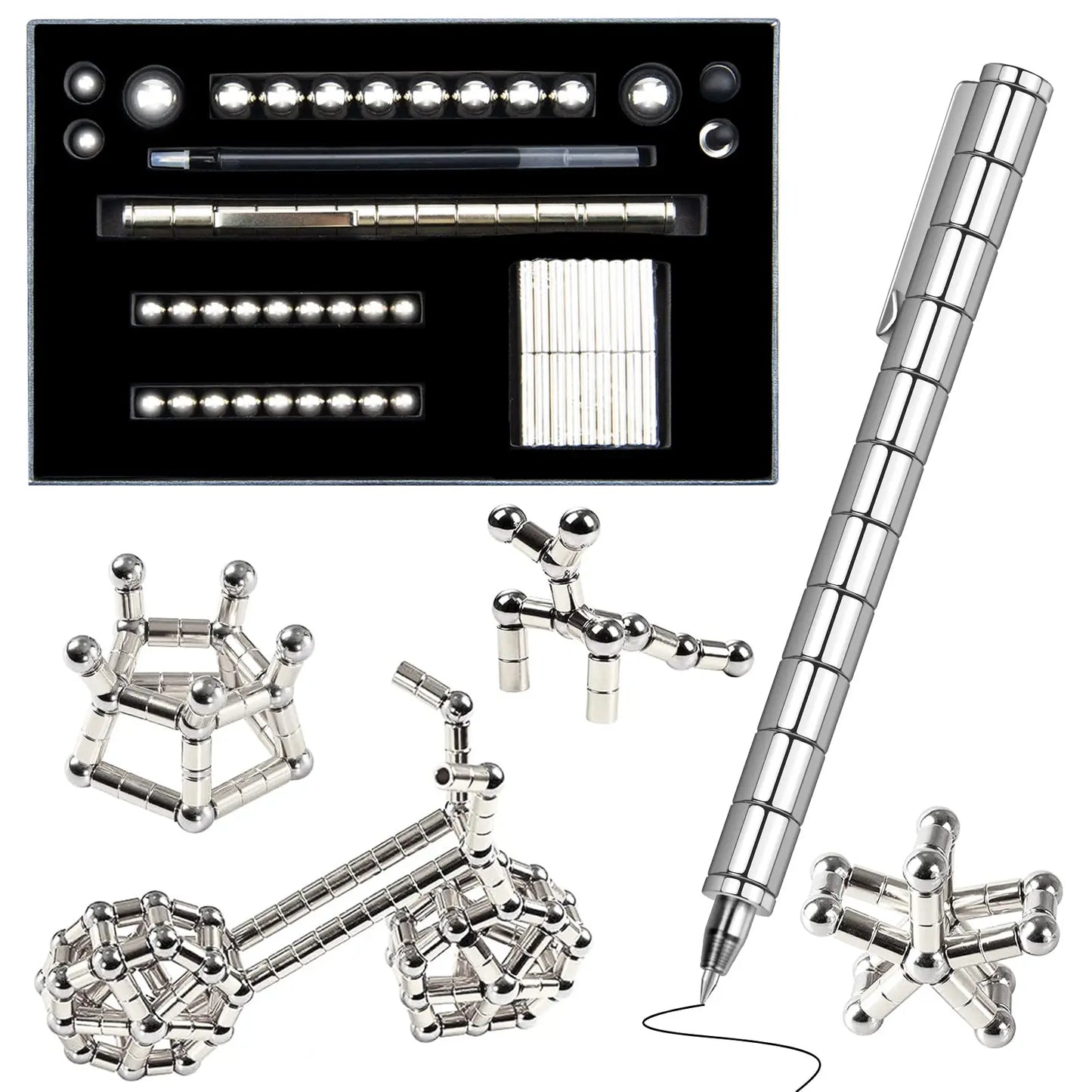 Magnetic Fidget Pen – Multifunctional DIY Magnet Ballpoint Pen & Toy