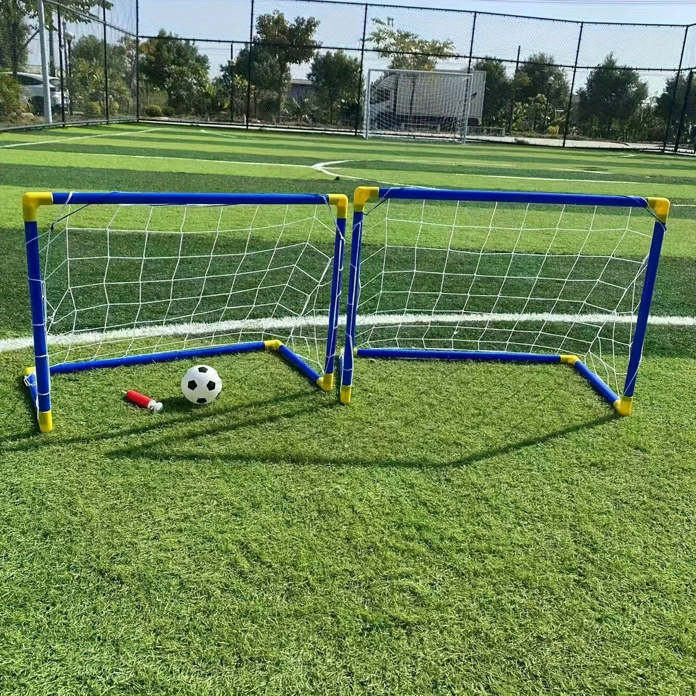 Portable Kids Soccer Goal Set with Ball – 2 Pack