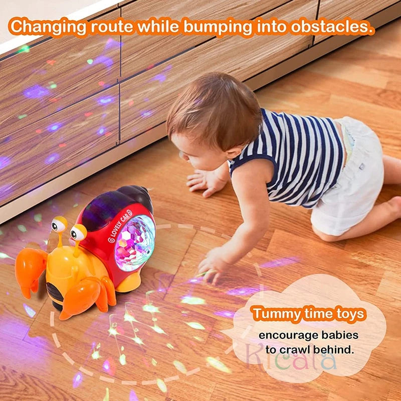 Crawling Crab Baby Toys With Music Light Up Interactive Musical Toys For Baby Dancing Crawling Toys Moving Toddler Toys 0 12 - Toki Toy Box