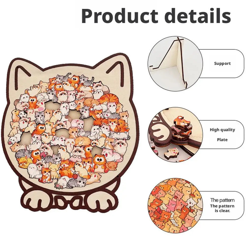 Wooden Puzzle – Bear Design Completed | Toki Toy Box