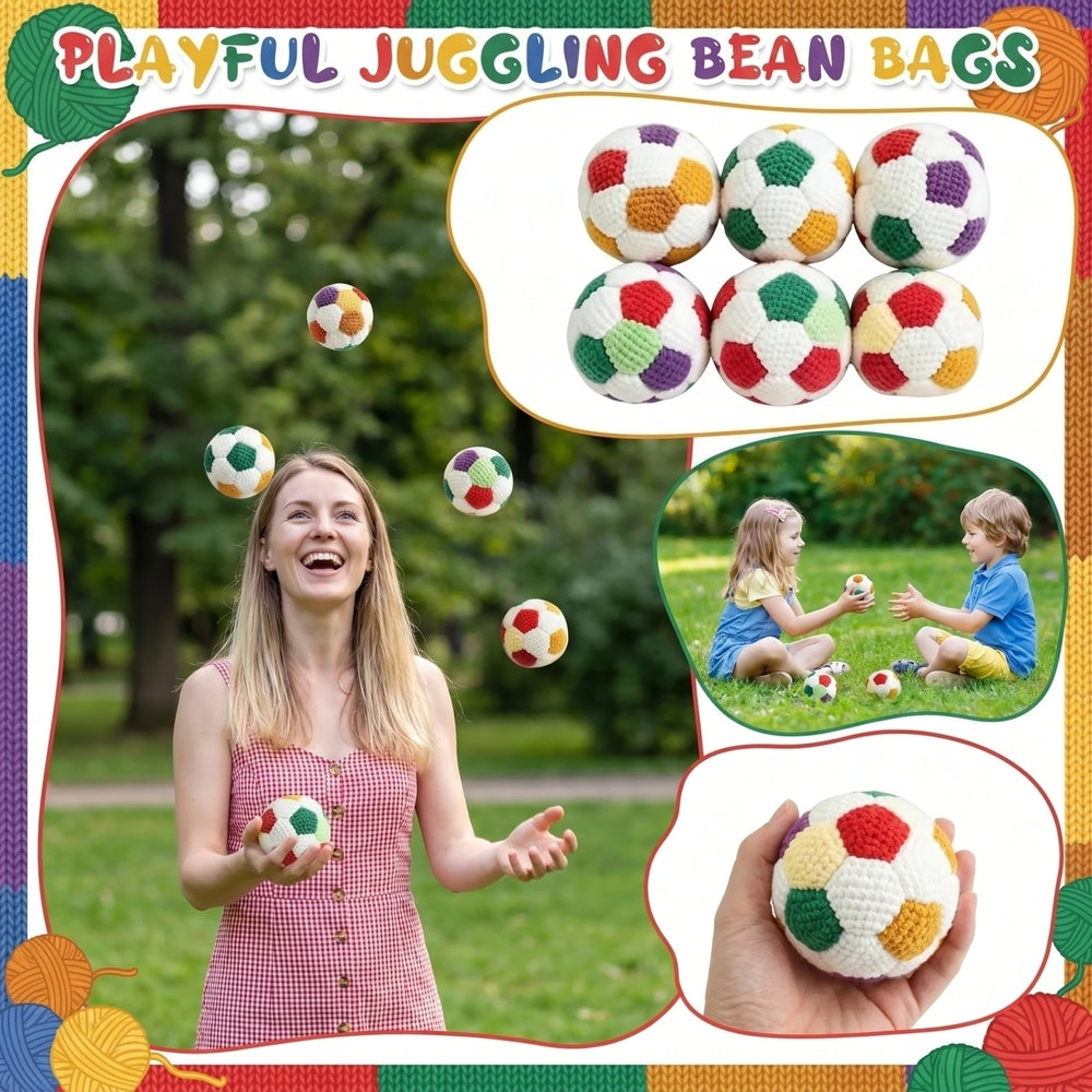 Crochet Juggling Balls Set – Soft Bean Bags for Kids - Toki Toy Box