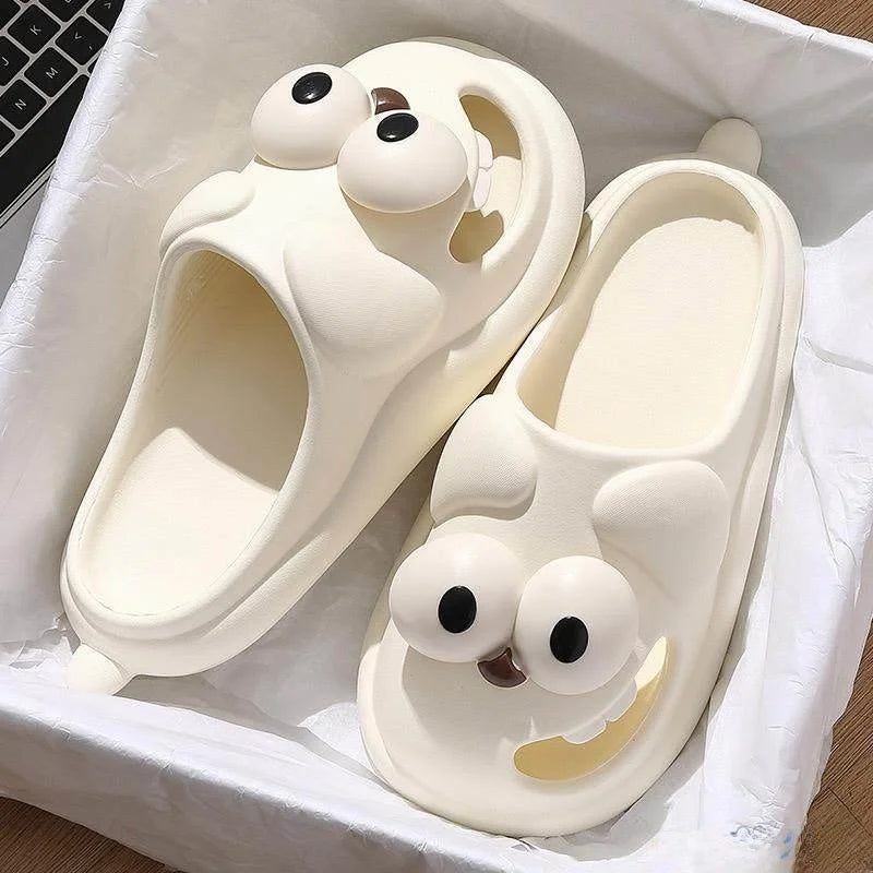 Funny Dog Tongue Slippers – Soft Plush Home Slides – In Use | Toki Toy Box