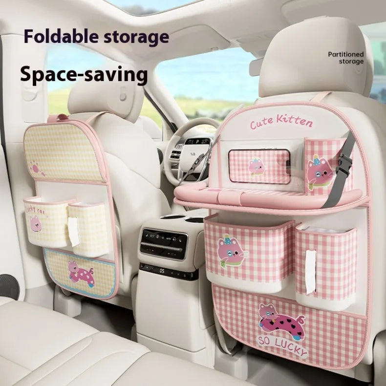 Kids Car Seat Organizer – Cartoon Kick Mat – Color Options | Toki Toy Box