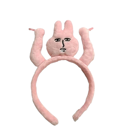 Pink Bunny Plush Headband – Soft Cute Hair Accessory