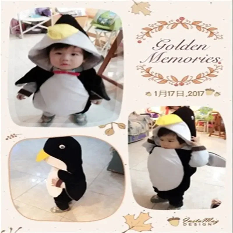 Kids Penguin Costume – Cozy Halloween Outfit | Toki Toy Box – Side View | Toki Toy Box