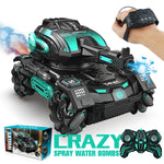 2.4G RC Four-Wheel Stunt Spray Car – Water Polo Tank Toy for Boys (Watch Sold Separately)
