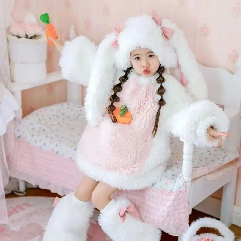 Kids Bunny Costume Set – Soft Plush Dress-Up Outfit – Size Reference | Toki Toy Box