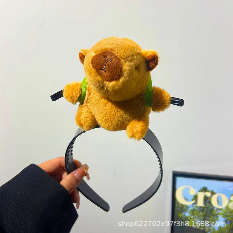Cute Capy Plush Headband for Fun Hair Styling