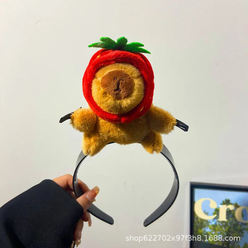 Cute Capy Plush Headband for Fun Hair Styling