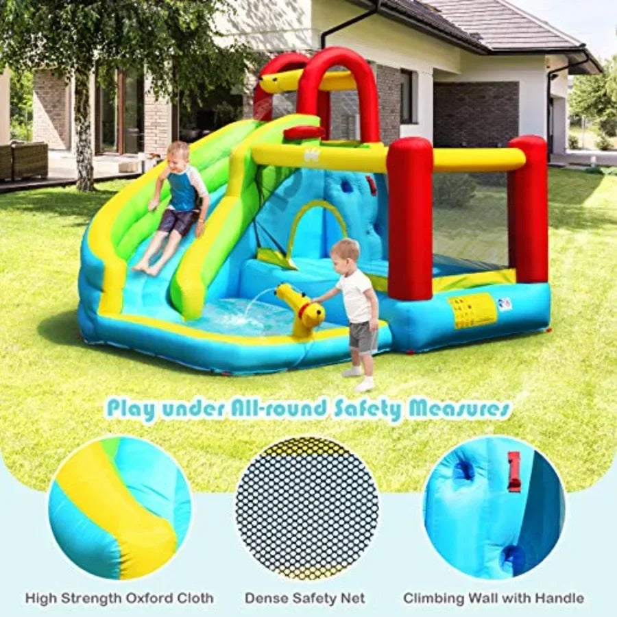 6-in-1 Inflatable Water Slide Park for Kids