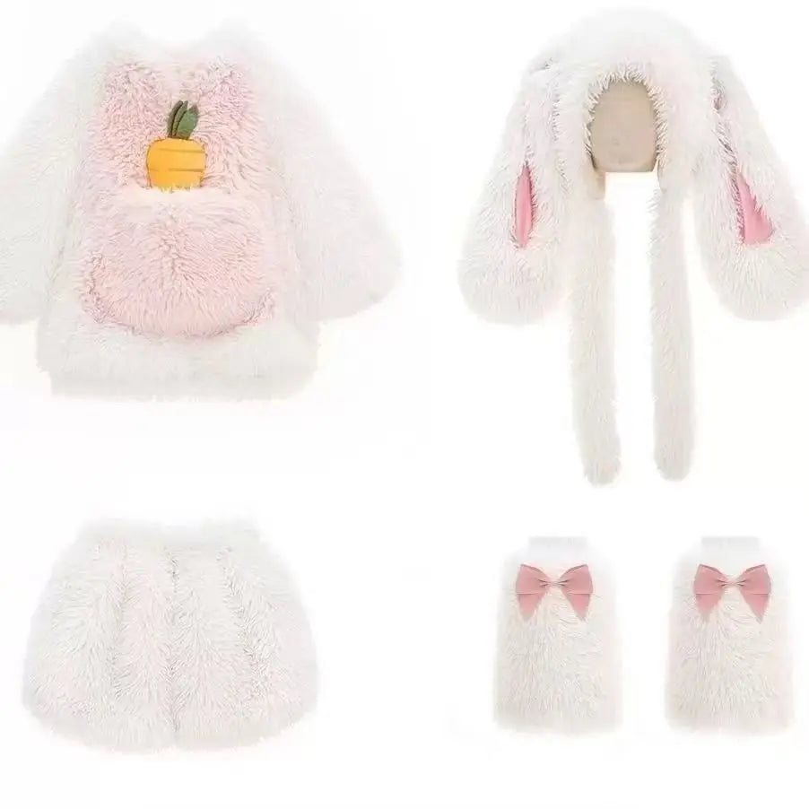 Kids Bunny Costume Set – Soft Plush Dress-Up Outfit – Side View | Toki Toy Box
