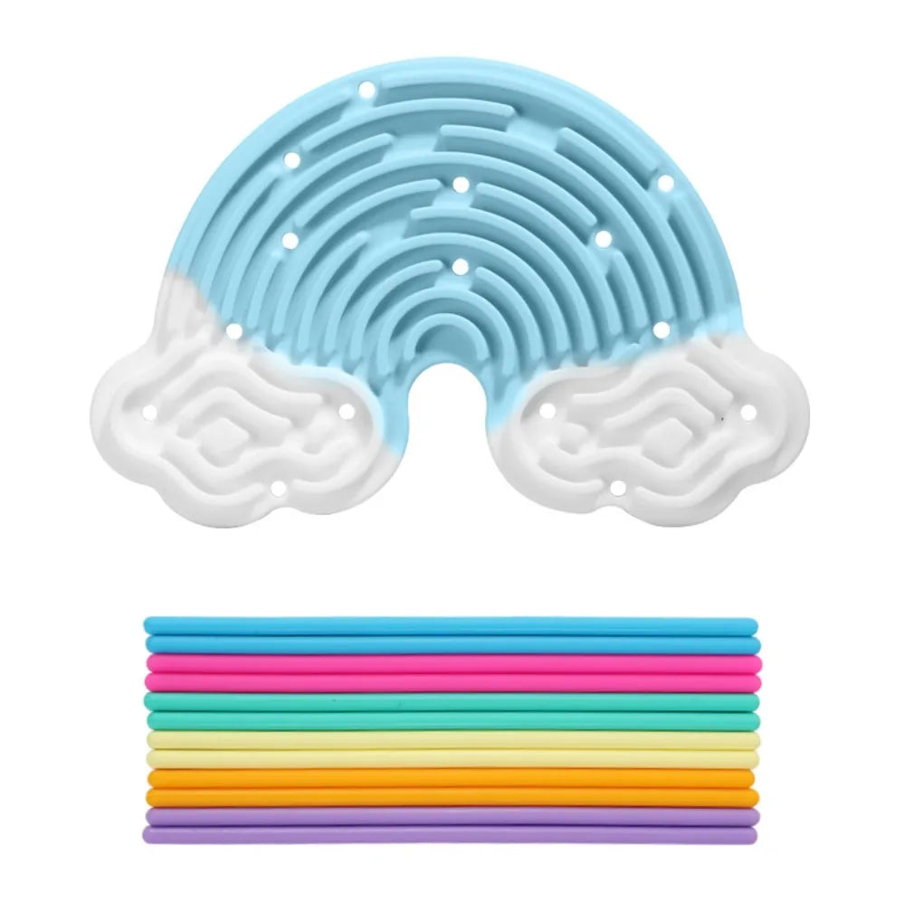 Rainbow String Sensory Board – Double-Sided Fidget