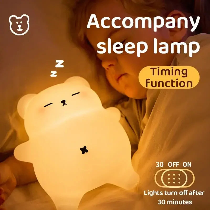 Cute Bear Night Light – Soft Glow Sleep Lamp for Kids - Toki Toy Box