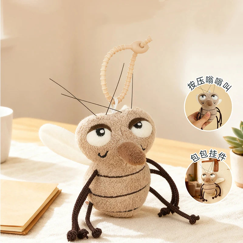 Squeaky Mosquito Plush Keychain – Funny Gift – Detail | Toki Toy Box