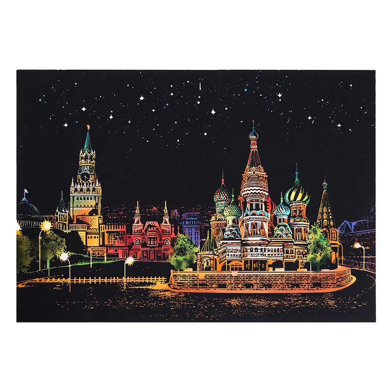 Scratch Art City Landmarks Kit – Creative DIY Decor