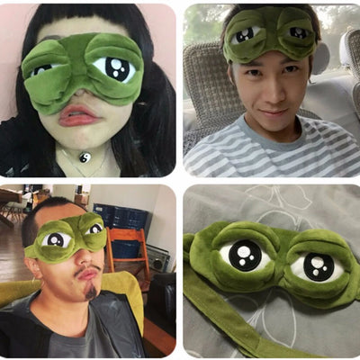 Sad Frog Sleep Mask – Funny 3D Eye Cover