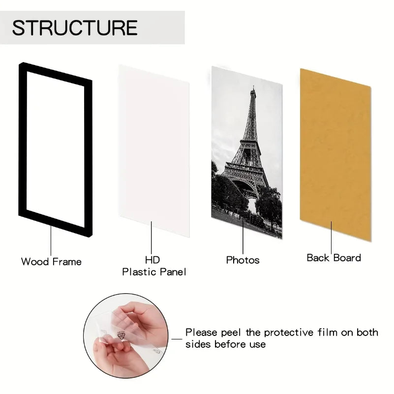 A4 Black Wooden Photo Frame | Elegant Wall Display