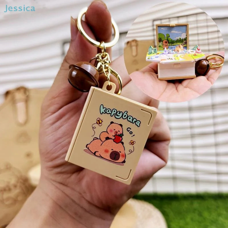 Capybara Mini Flip Book Keychain – Cute Pocket Toy – Detail | Toki Toy Box