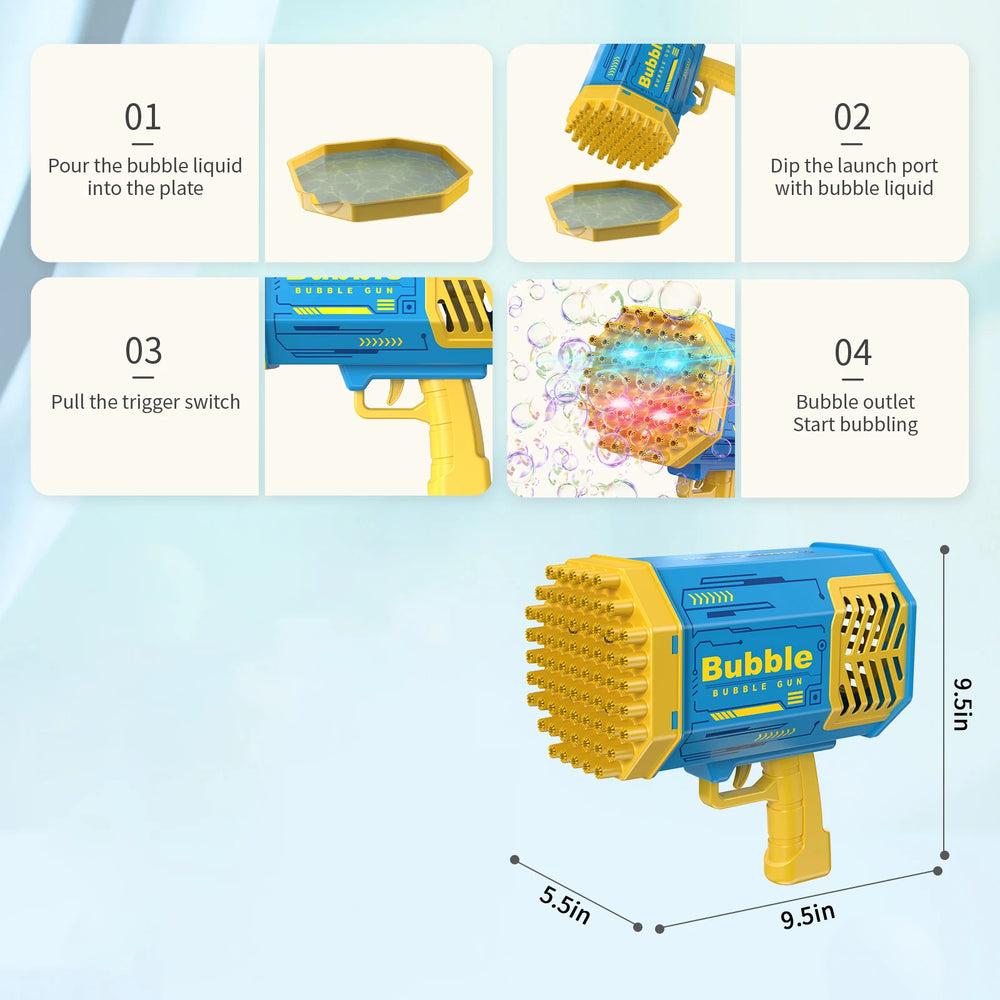 69-Hole Astronaut Bubble Blaster for Kids - Toki Toy Box
