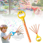 32-Hole Smiling Face Bubble Wand – Bubble Toy with Refill for Kids