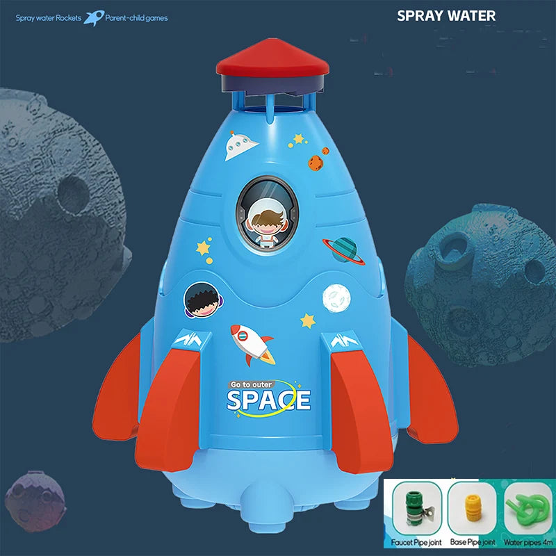 Flying Rocket Sprinkler Water Toy for Backyard Fun