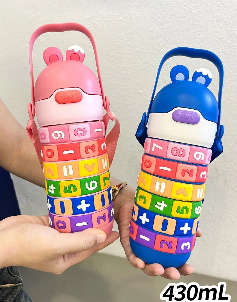 Kids Thermal Water Bottle – Digital Puzzle Straw Cup - Toki Toy Box