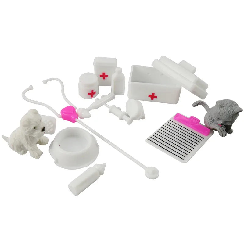 Mini Doll Pet Accessories Set – 1:6 Dollhouse Gear – In Use | Toki Toy Box