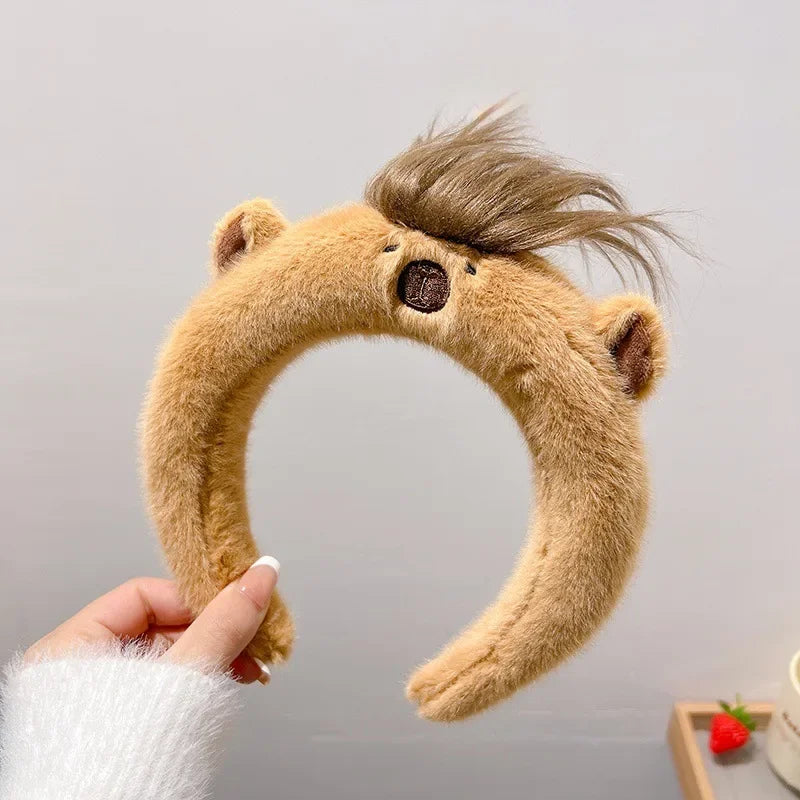 Cute Capy Plush Headband for Fun Hair Styling
