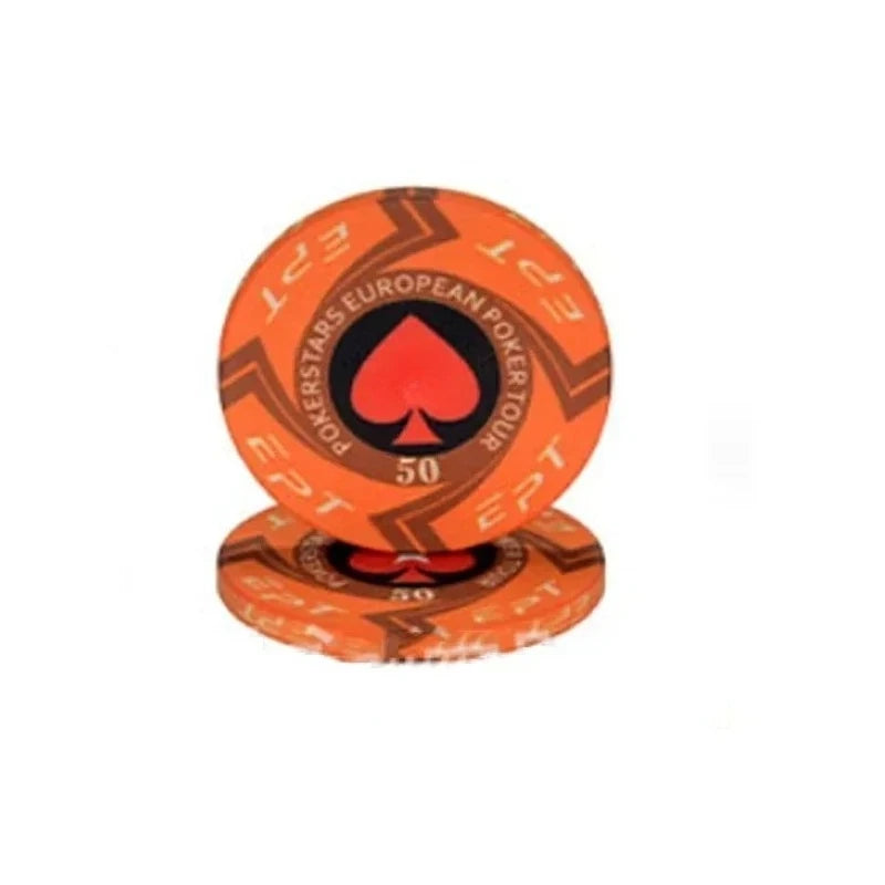 Premium Ceramic Game Chips Set – 10 Pieces